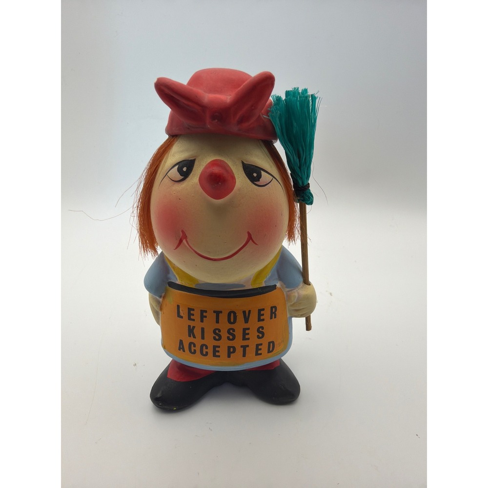 Vintage Enesco Lugene Japan Leftover Kisses Accepted Figurine Broom Red Hair 5"
